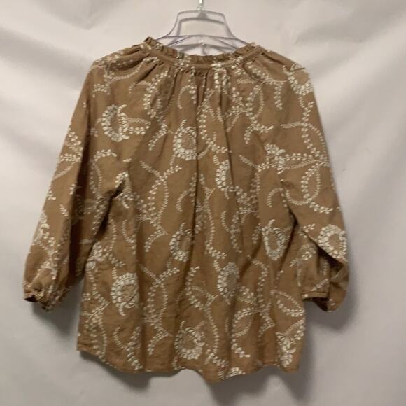 LAND’SEND FLORAL 100% LINEN BLOUSE SIZE‎ M/P 10/12 - Picture 2 of 9
